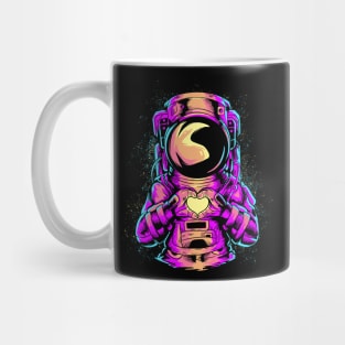 astronaut Love sign spaceman retro color Mug